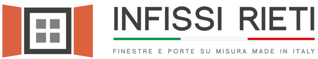 Logo di Infissi Rieti con bandiera italiana.